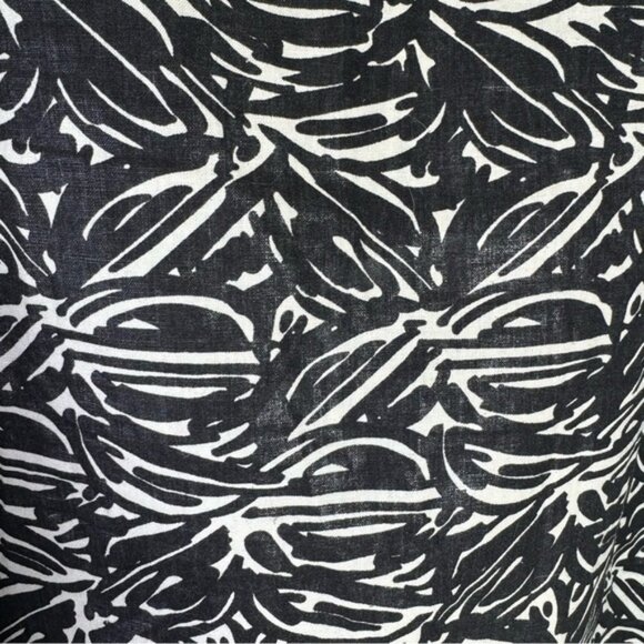 Lafayette 148 Black  White Linen Pencil Skirt Size 18 - Picture 3 of 11